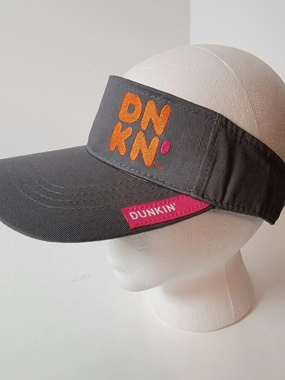 Dunkin Donuts Embroidered Sun Visor Unisex Strap Dunkies DD Gray